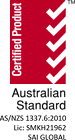 StandardsMark certification logo for AS/NZS 1337.6:2012 prescription safety eyewear